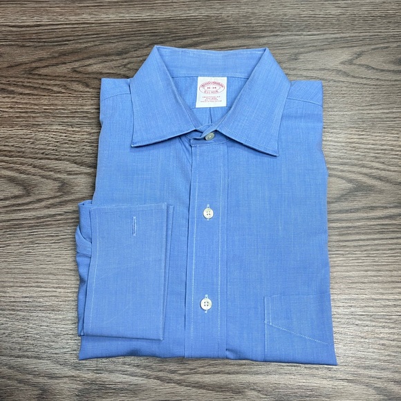 brooks brothers french cuff dress shirt Boys' Non-Iron Supima Pinpoint Cotton French Cuff Dress Shirt